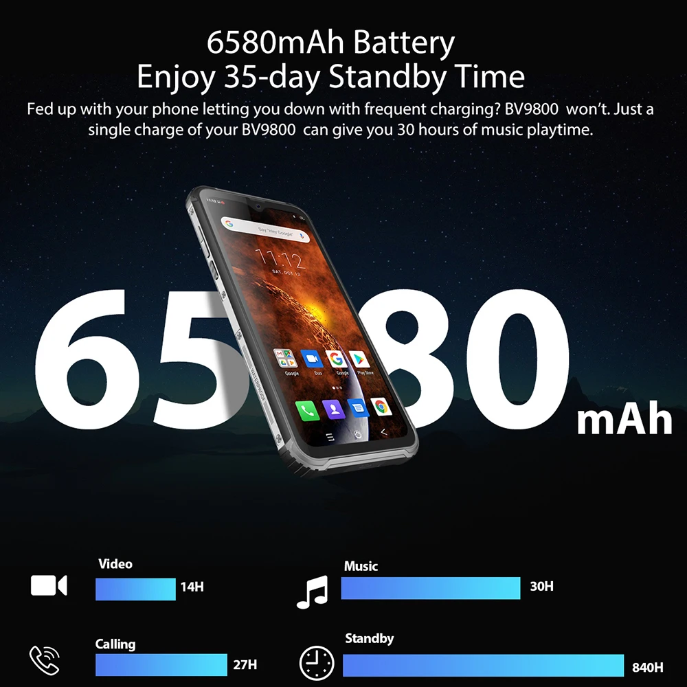 Blackview BV9800 Helio P70 Android 9,0 6GB+ 128GB смартфон 48MP задняя камера IP68 Водонепроницаемая 6580mAh 6," FHD мобильный телефон