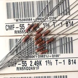 2.49k brown dale 1/4w 0.25w 1% resistência de filme de metal 2491f pode substituir 2.5k novo