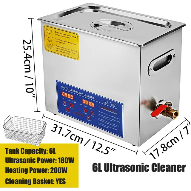 VEVOR 1.3L 2L 3L 6L 10L 15L 22L 30L Ultrasonic Cleaner Lave-Dishes Portable Washing Machine Diswasher Ultrasound Home Appliances 6L