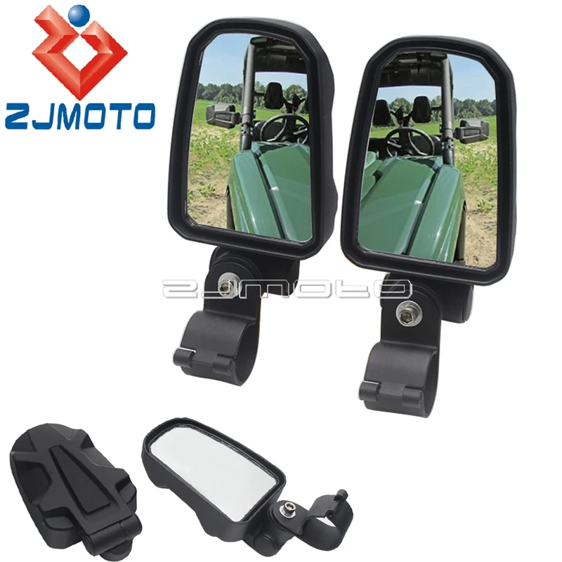 1Pair Side View Mirror Set UTV Offroad 2'' Roll Cage View Mirror for