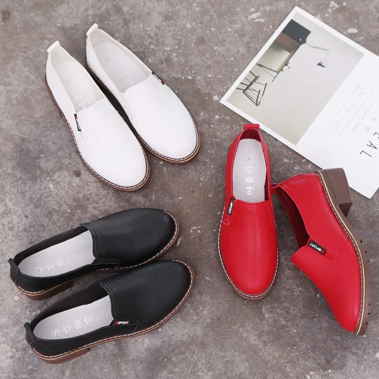 Women Flat Oxford Shoes Round Toe Lace-Up