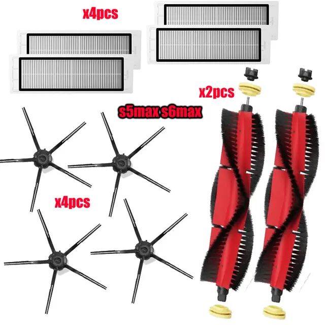 For Xiaomi Roborock S5 Max S6 S50 S51 S55 Vacuum Cleaner Part Accessories HEPA Filter + Side Brush + Main Brush + Mop Cloths H