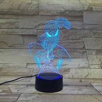 

3D Lamp Atmosphere Marvel Movie Spider-man Personalized Present for Birthday 7 Color with Remote USB Led Night Light Lamp