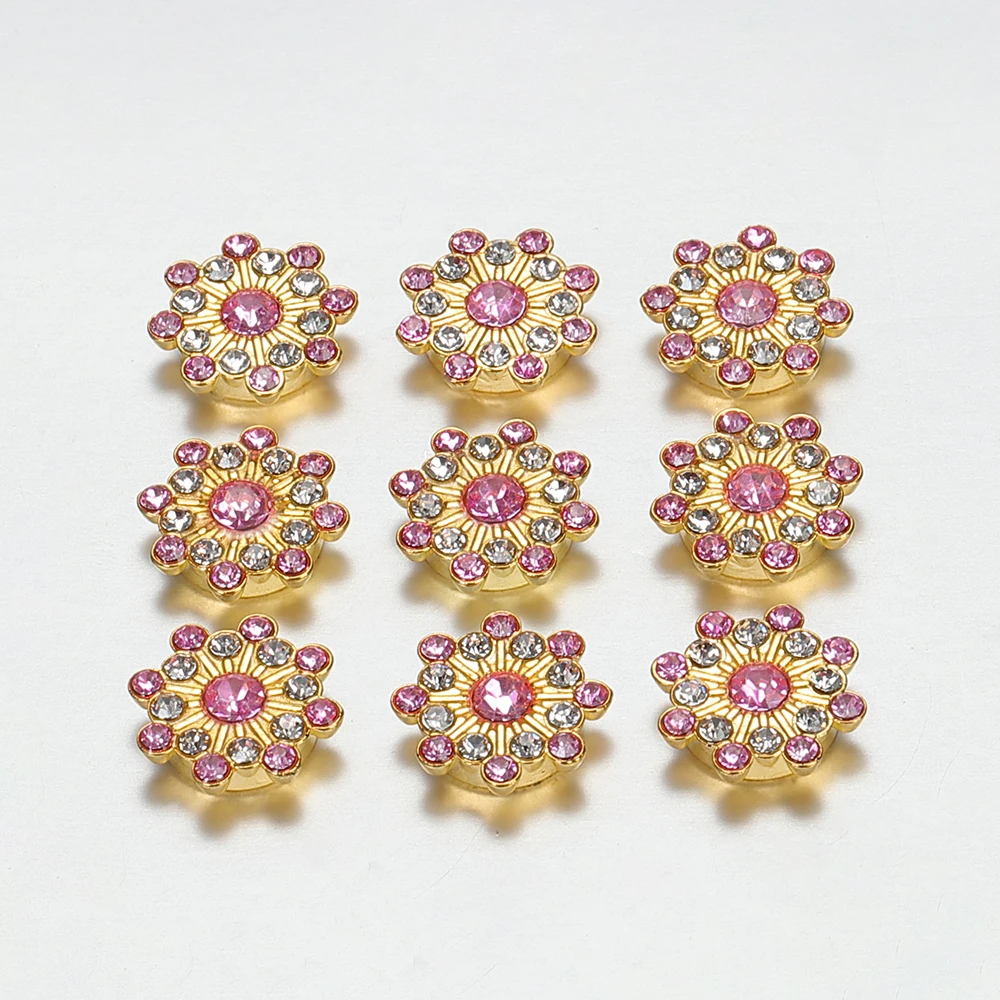 50/100pcs 14mm Rhinestone Cabochons for DIY Jewelry Making Colorful Glass Crystal Core Gold Bezel Brooch Patch Decor Accessories