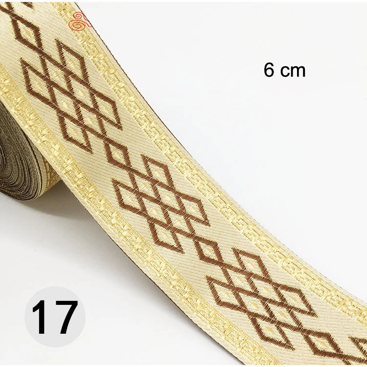 1M Ethnic Embroidered Jacquard Ribbons Trim DIY For Decoration Handcraft Apparel Sewing Headwear Lace Fabric HB165 - Цвет: 17