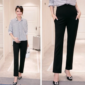 

Cotton Belly Maternity Pants Elastic Waist Pencil Trousers Clothes for Pregnant Women Pregnancy Suit Official Stretchy Pants