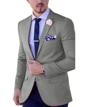 Ceny Garnitury Męskie Slim Fit Lapel Casual One Piece Biznesowa Marynarka Smokingi Dla Drużbów Szary Zielony Szampan Bordowy Na Formalne Wesele