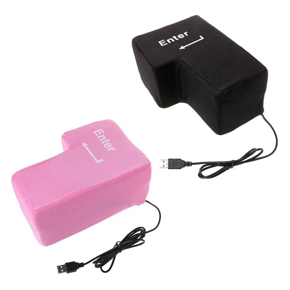 Cuscino Pulsante Enter Gigante USB - Giocattolo Antistress Per Ufficio E Computer