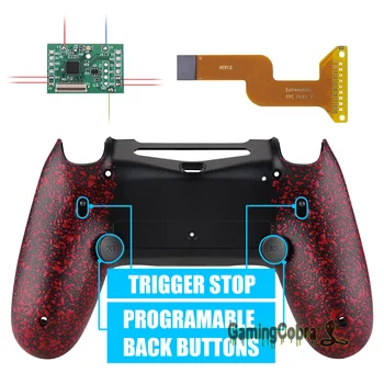 

Textured Red Dawn 2.0 FlashShot Remap Kit With Back Shell & 2 Back Buttons & 2 Trigger Lock for PS4 Controller JDM 040/050/055