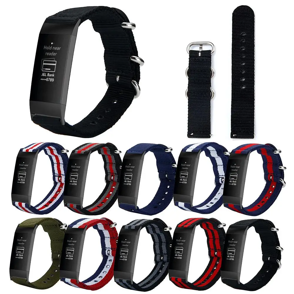 Сменный Нейлоновый Регулируемый ремешок для наручных часов для Fitbit Charge 3 браслета