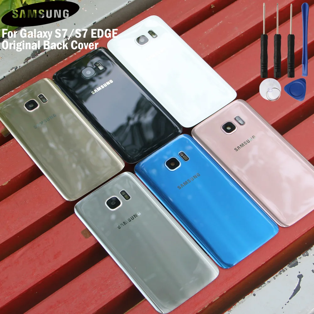 Samsung оригинальный телефон задняя батарея Дверь для Galaxy S7 edge SM G9350 G9300 корпус