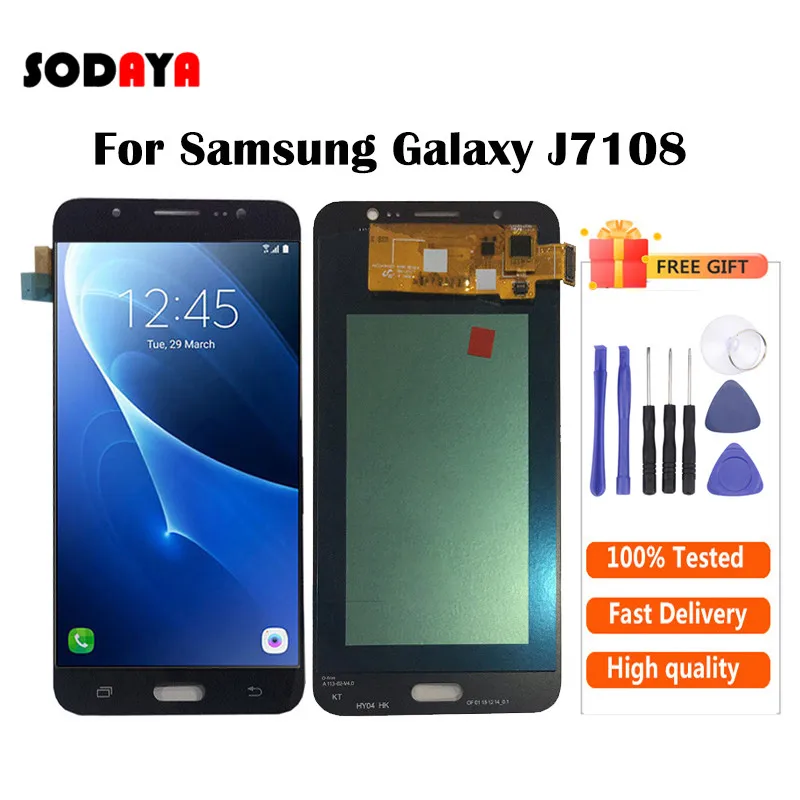 ЖК дисплей для Samsung J7 2016 J7109 J7108 Wih сенсорный экран дигитайзер сборка бесплатная