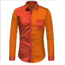 Африканская мужская одежда Дашики Базен Riche Анкара принт мужские рубашки рубашка в африканском стиле Slim Fit Solid split WYN460