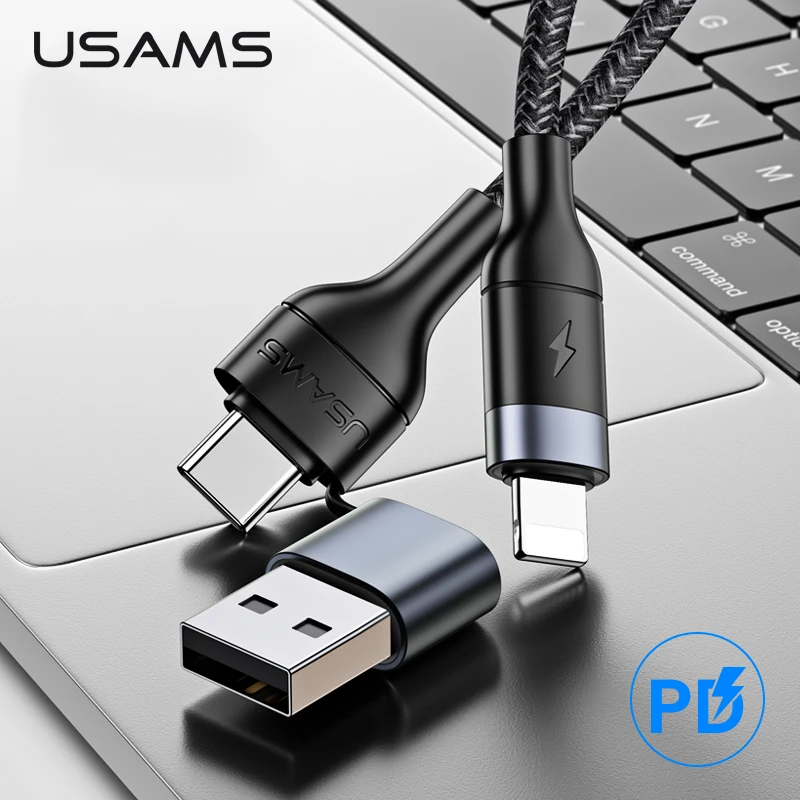 

Type C to Lighting USB Cable for iPhone 8 11 Pro Max 2 in 1 PD Fast Charging Type-C to Type C Sync Wire for Lightning to USB C