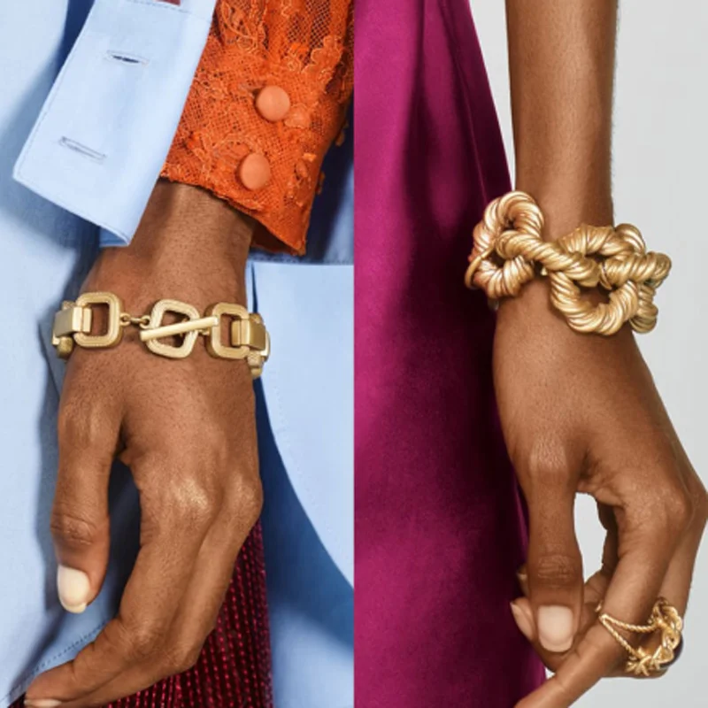 Bestessy Za Очаровательные золотые цепи металлические браслеты для женщин Мода браслет дружбы женский подарок ювелирные изделия аксессуары