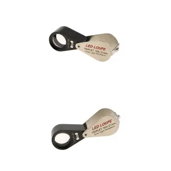 

2Pcs Jewelers Loupe Magnifier LED UV Illuminated Jewelers Magnifying Glass Pocket Folding Magnifier 10X And 30X