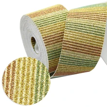 5 ярдов/рулон 38 мм Полосатое платье радужных цветов блеск Bump текстура кожаная лента, DIY материалы ручной работы для рукоделия, 5Yc8725