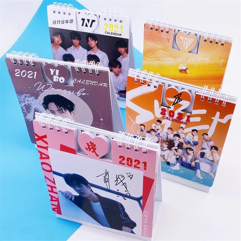 21 Kpop Calendar Stray Kids Twice Treasure Got7 Seventeen Xiao Zhan Wang Yi Bo Photo Desk Calendar Frame Kpop Advent Calendars Aliexpress