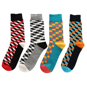 

Men Colorful Casual Crew Socks Combed Cotton Design Harajuku Socks Cotton Women Men Soft Calf Length Socks Gifts Happy Socks