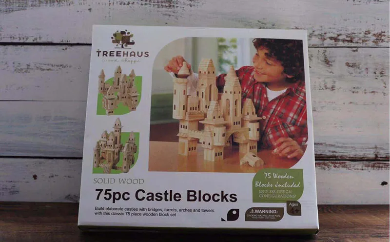 75 шт./кор. детская оригинальная деревянная замок строительные блоки/Детские журнала деревянная конструкция дома блок diy-картина игрушечной