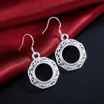 

wholesale price For Lady women silver color earrings retro charms wedding nice cute Bohemia fashion classic jewelry LE060
