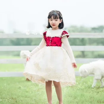 

Girls dress princess dress autumn 2020 new children's long-sleeved puffy gauze dress little girl palace style dress