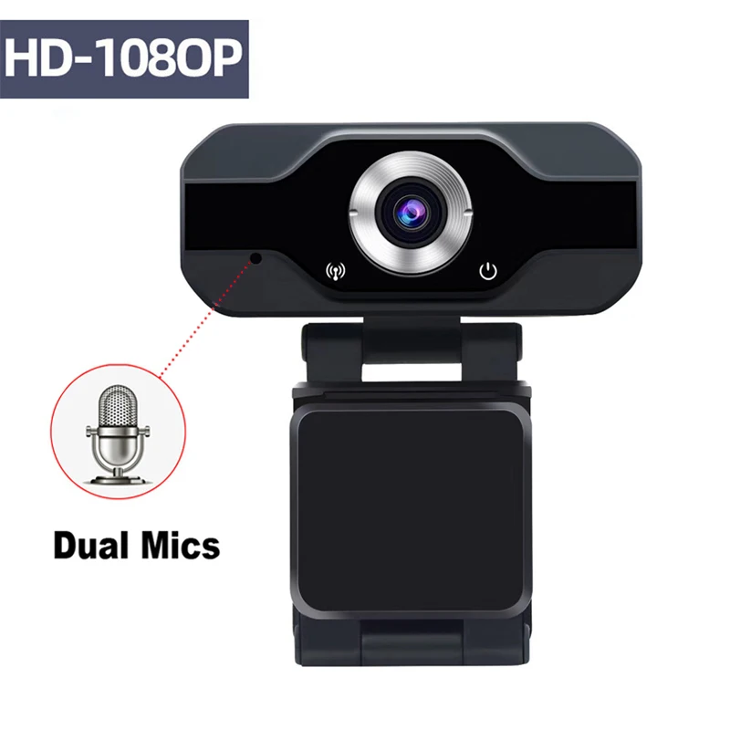 

HD Webcam 1080P for Video Meeting Built-in Dual Mics Smart Web Camera Cam USB Stream for Desktop Laptops PC For OS Windows 10/8