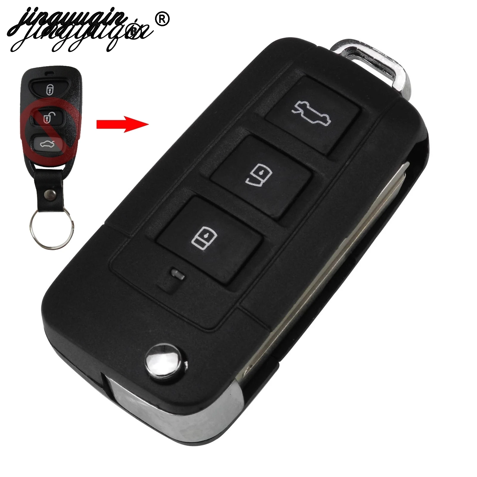 Jingyuqin 10 шт. для Kia Hyundai Elantra Sonata Genesis чехол автомобильного ключа HYN10 HYN14R 3/4