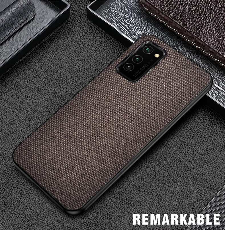 IKrsses для huawei Honor V30 Pro Чехол PU простая ткань Жесткий Чехол Мягкий чехол для huawei Honor V30 чехол все включено