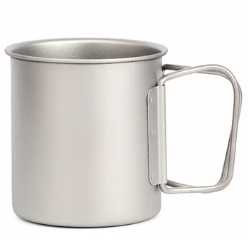

Titanium Folding Water Mugs Drinkware Outdoor Camping Cups No Lid Ultralight Portable Outdoor Travel Mug 220Ml
