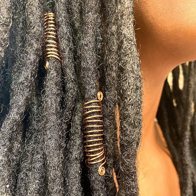 Adjustable Dreadlock Accessories, Loc Beads, Spiral Gold Wrap Loc Jewelry,  Dreadlock Jewelry