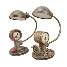 Figuras de arte Vintage nostálgicas hechas a mano resina vapor luz de noche decoración del hogar ornamento modelo miniatura escaparate accesorios regalos