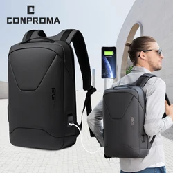 Sac à dos antivol pour hommes, sacoche d'ordinateur d'affaires de 15.6 pouces, sacoche d'ordinateur étanche de grande capacité pour l'école avec port USB 