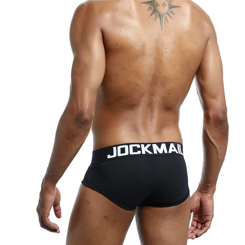 JOCKMAIL Sexy Mens Underwear Cuecas Calzoncillos Hombre Slip Gay Sleepwear Breathable Cotton Male Panties Shorts Black Briefs low rise boxer briefs