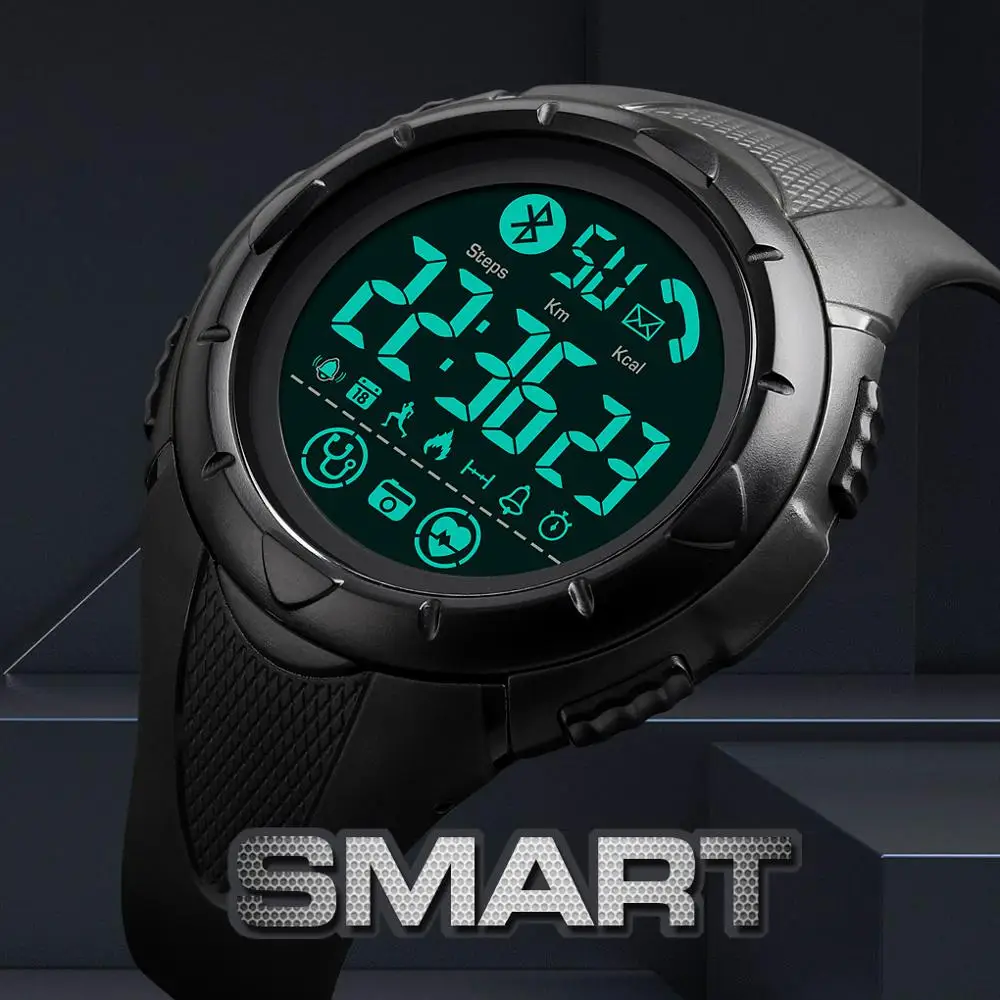 Бренд SKMEI часы мужские Смарт часы Роскошные сна монитор сердечного ритма Smartwatch водонепроницаемые цифровые часы мужские часы Android IOS