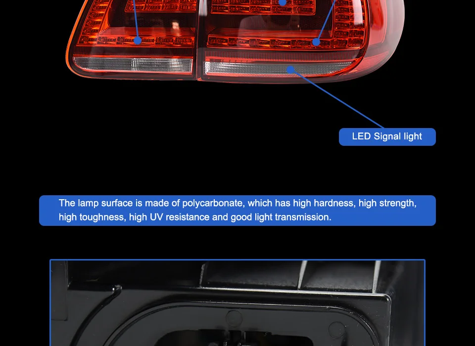 Задний фонарь для автомобиля VW Tiguan 2013- светодиодный задний фонарь Противотуманные фары Дневные ходовые огни DRL тюнинг автомобильные аксессуары