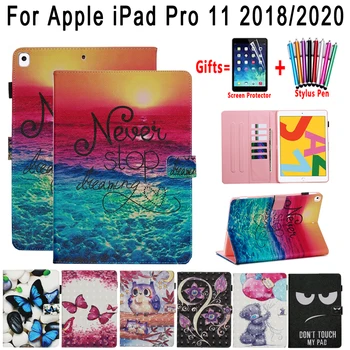 

Smart Case for iPad Pro 11 2018 2020 1st 2nd Generation Fashion Painted Soft Shockproof Stand Flip Cover Tablet Shell Skin