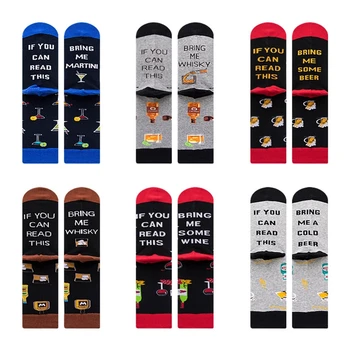 

Novelty Funny Saying Crew Socks If You Can Read This Martini Whisky Stockings