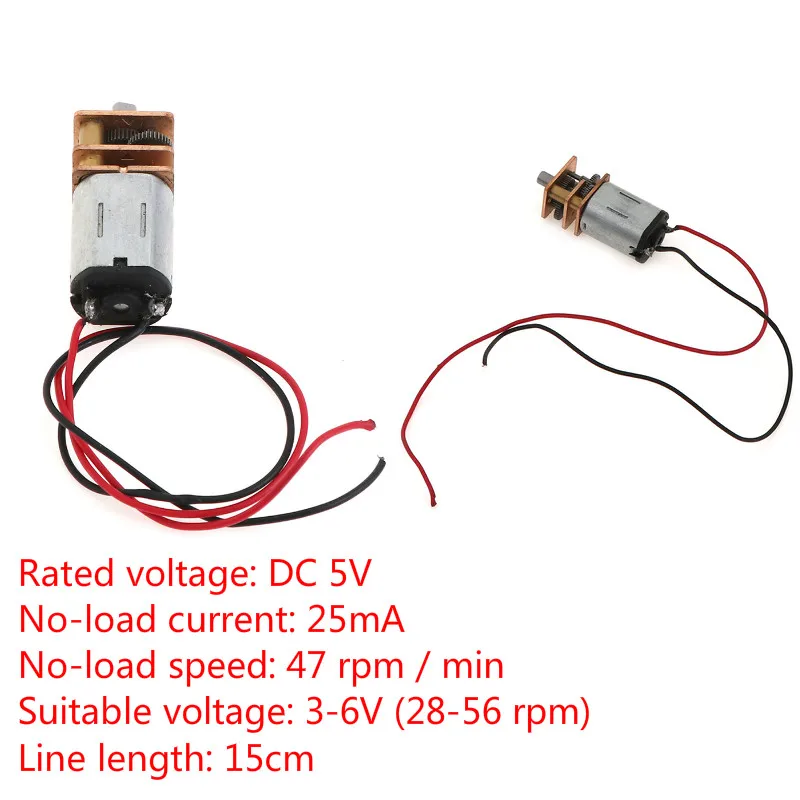 Стальная шестерня N20 Mini Precision DC Gear ed Motor D-Axis для снижения скорости двигателя 5V |