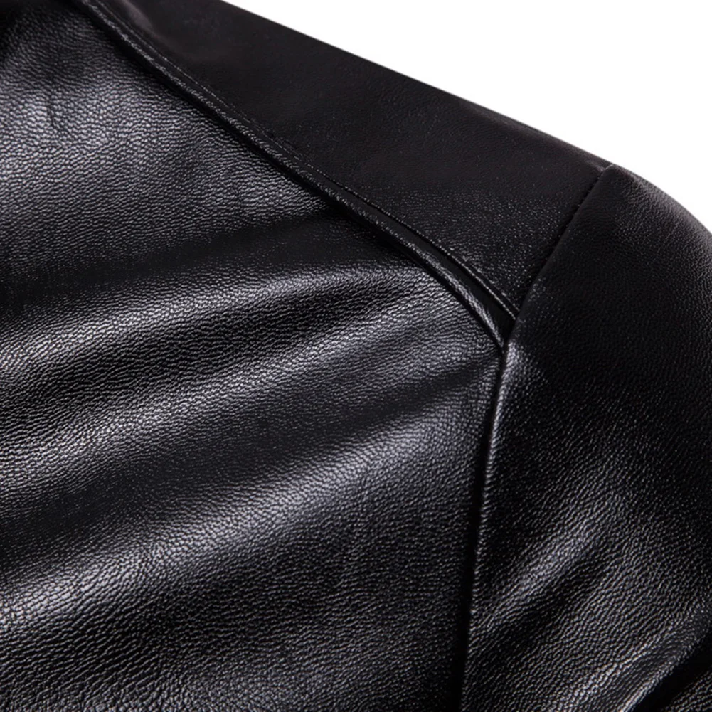 Мужская куртка S-lim, модная однотонная мотоциклетная зимняя куртка, chaqueta hombre, ветрозащитная черная кожаная куртка kurtka
