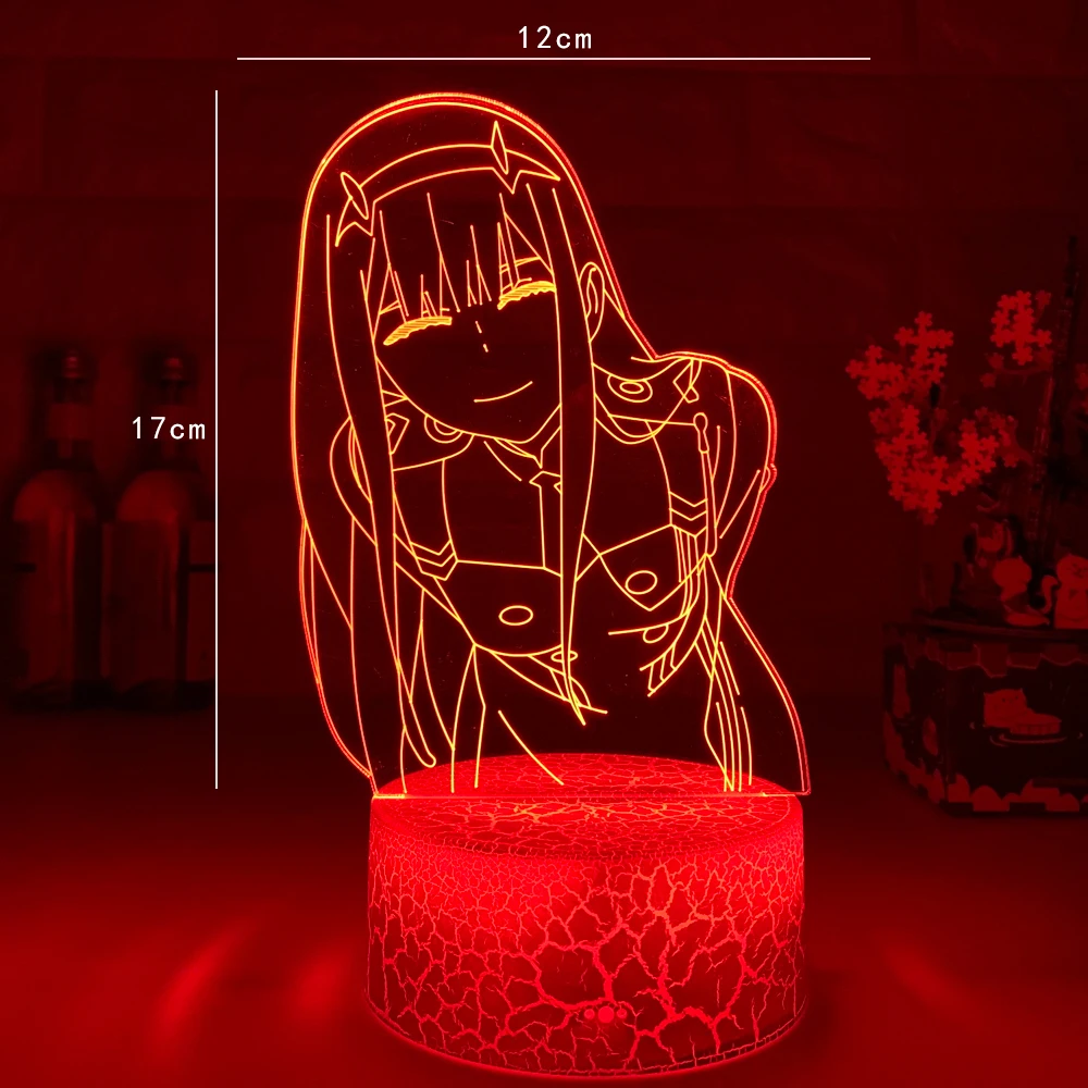 Details about   Led Night Light Darling In The Franxx Zero Two Smile Anime 3D Lamp Bedroom Decor 