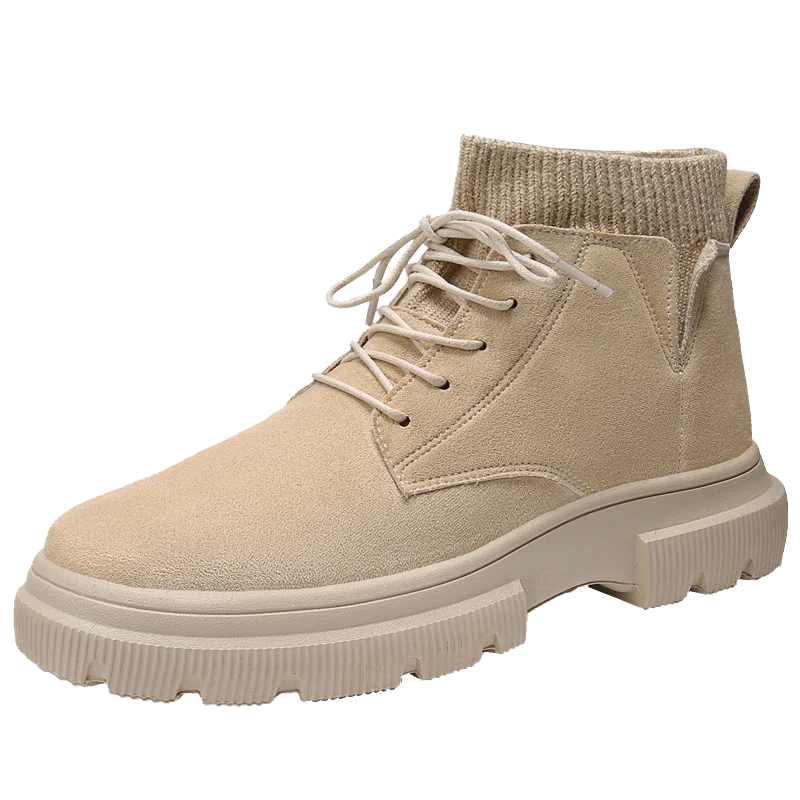 Высококачественные мужские ботинки в стиле ретро; ботильоны Martin; модная повседневная обувь для мужчин; мужские кроссовки; Мужская обувь; YGb-MR885 для взрослых - Цвет: Beige