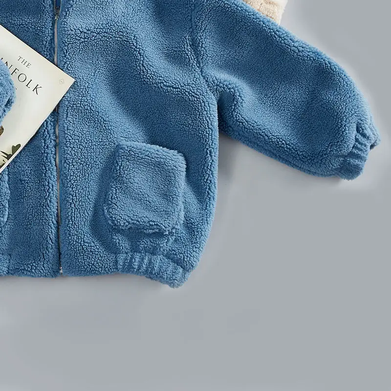Maternity Autumn Lady Outerwear Winter Hooded Cardigan Women Plush Women's Jacket Haze Blue Pregnant Coat Chaqueta Maternidad