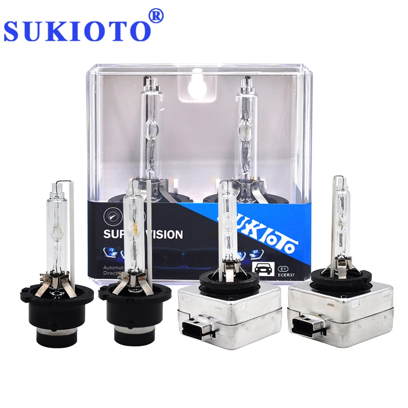 SUKIOTO 2PCS D1S Replacement HID Xenon Bulbs 12V 35W D3S D2S D4S Car Bulb 4300K 5000K 6000K 8000K 10000K D2R D4R Auto Headlamps