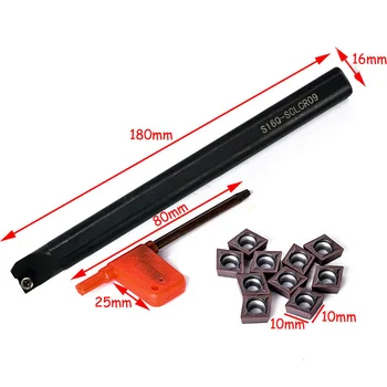

12pcs S16Q-SCLCR09 Turning Tool Lathe Holder Bar+CCMT09T3 Insert Cutter Parts