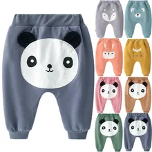 Штаны для малышей Детские утепленные штаны-шаровары с принтом для мальчиков и девочек, весенне-осенние длинные штаны От 6 месяцев до 3 лет