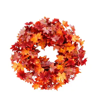 

2020 Newest Artificial Wreath Lifelike Durable Maple Leaf Decoration Garland Pendant for Easter Thanksgiving Day