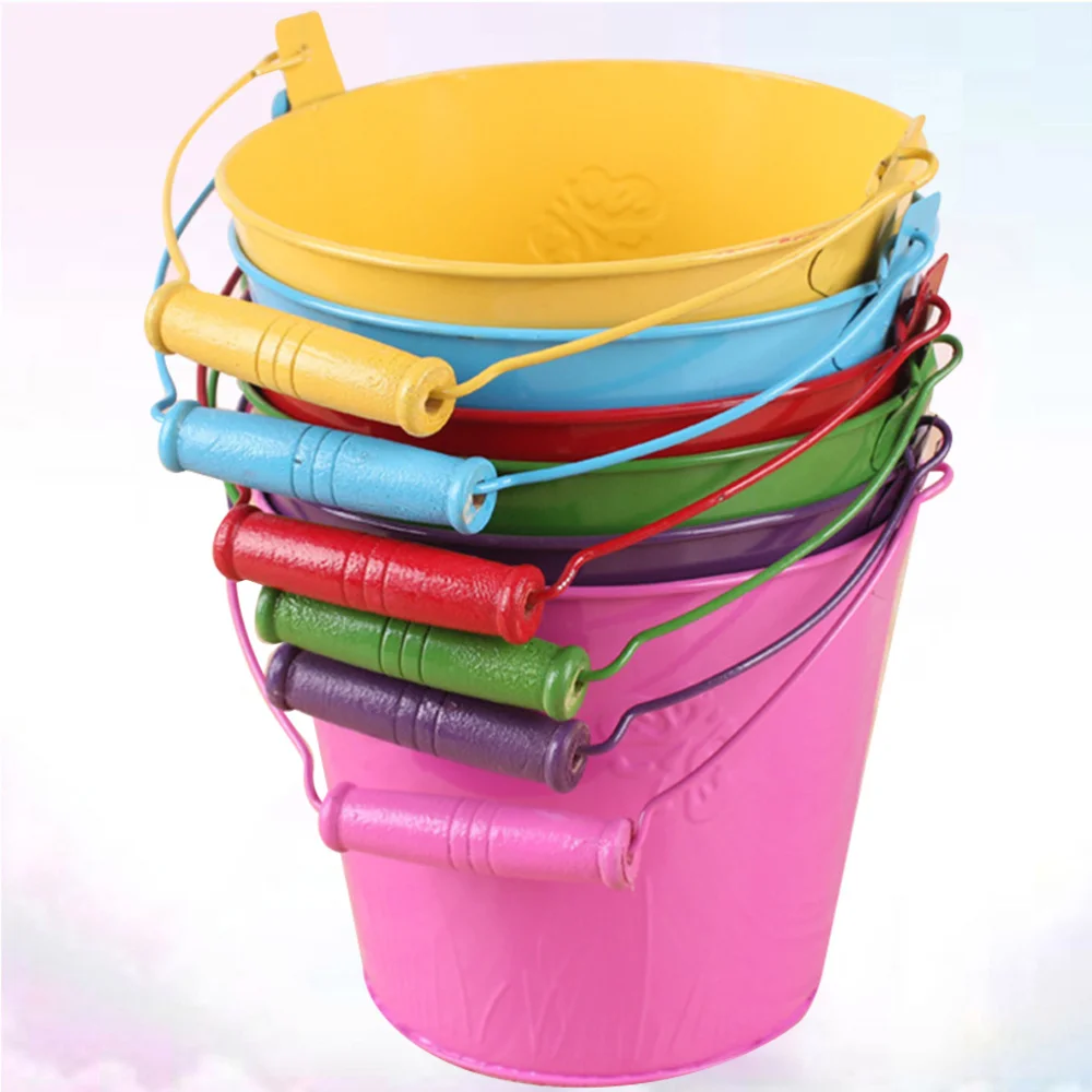 6pcs Water Bucket Playthings Funny Small Simple Beach Bucket Toy Small