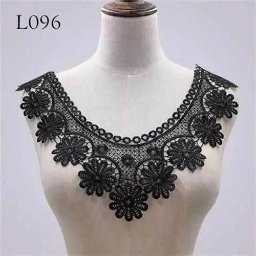 Сделай сам на декольте Воротник швейная отделка белое черное платье аппликация