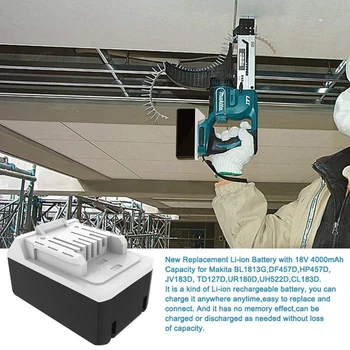 

18V 3.0Ah Lithium-Ion Battery For Makita Electric Tool Df457D, Hp457D, Jv183D, Td127D, Ur180D, Uh522D, Cl183D (1 Pack)